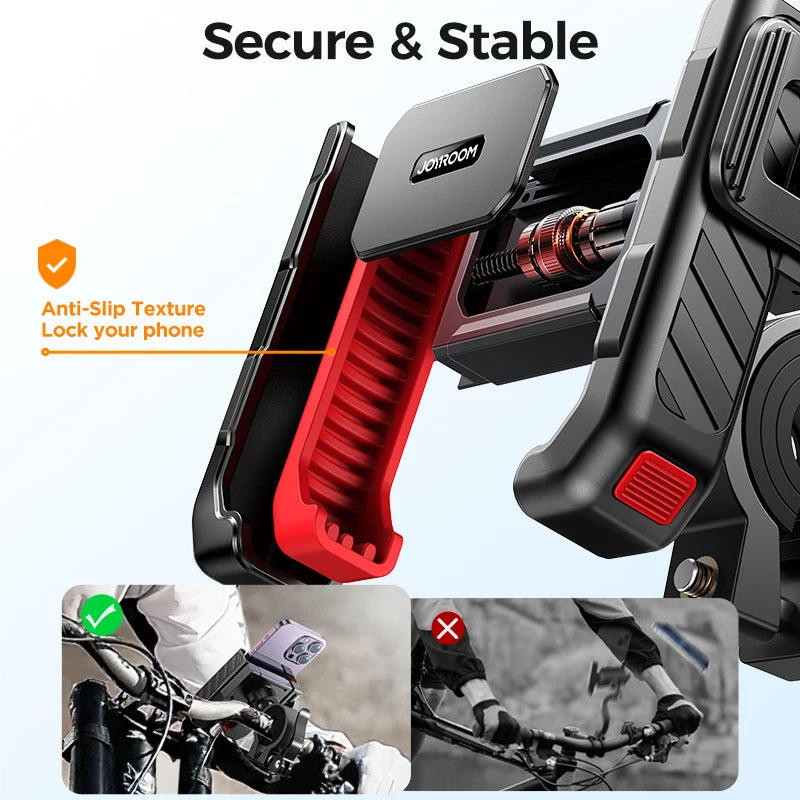 Joyroom 2024 Bike Phone Holder Shockproof Universal One-hand Operation Bicycle Motorcycle Phone Holder For 4.7-7" Mobile Phone